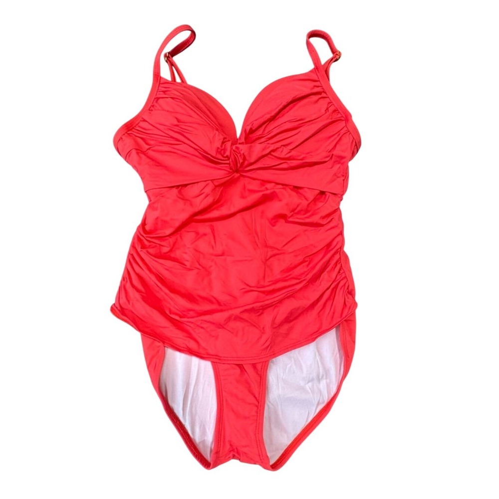 Boston Proper Womens Swim Sense Front Twist One Piece‎ Swimsuit Sz 14 Ruched